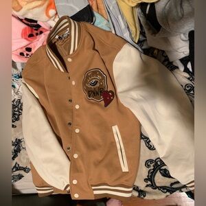 Varsity jacket with patch , NWT very comfy and nicely made